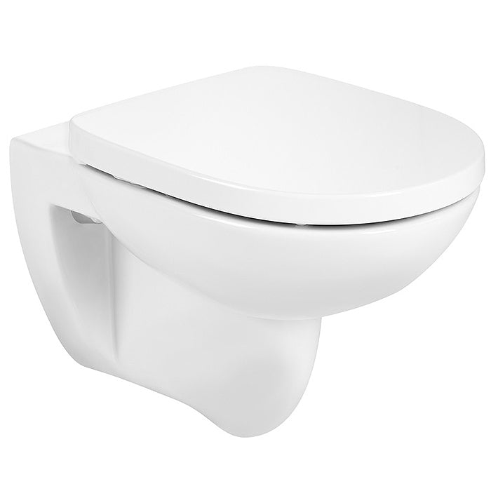 Alt Tag: Комплект Active + Debba Rimless, Round - Roca бял висящ Rimless тоалетен комплект за вграждане, промоция KERANOVA