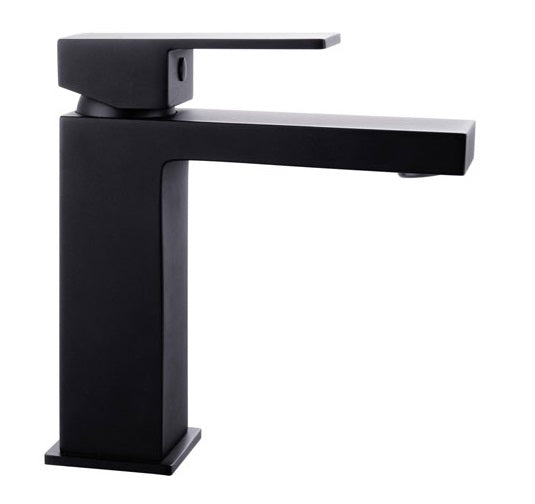 Комплект Delos Nero - Praxis Rubinetterie черен мат смесител за мивка с квадратен дизайн, Praxis Delos NERO E02FA382-BL в онлайн магазин KERANOVA