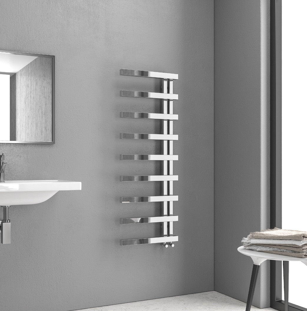 Хромирана лира Design 2 50х124,5 см. – хромирана стоманена лира за баня 9 тръби, 50x124,5 см, мощност 363W, онлайн магазин KERANOVA