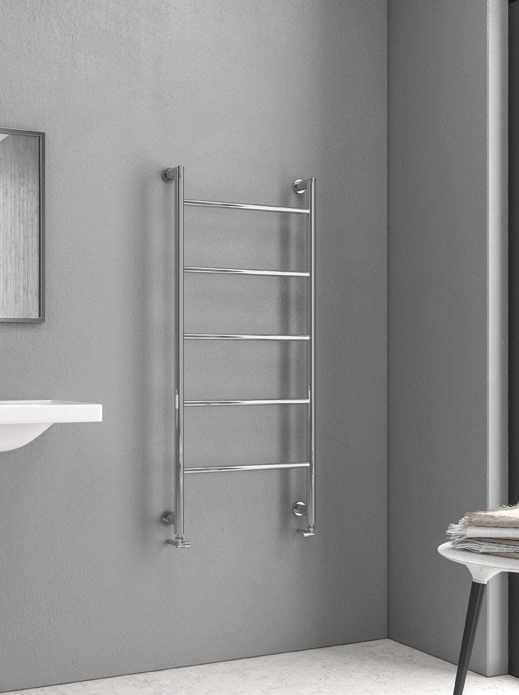 Хромирана лира Design 6 56х90 и 56х120 см. хромирана стоманена лира за баня, 4-5 тръби, KERANOVA онлайн магазин