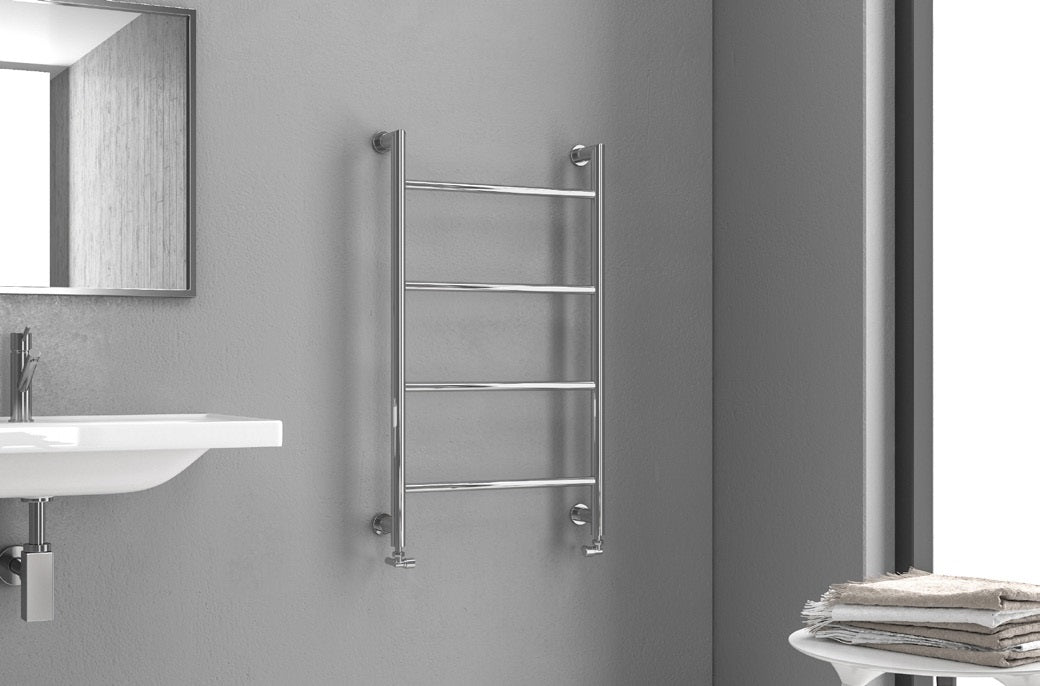 Alt Tag: Хромирана лира Design 6 56х90 и 56х120 см. - хромиран стоманен модел за баня от KERANOVA, 3 години гаранция