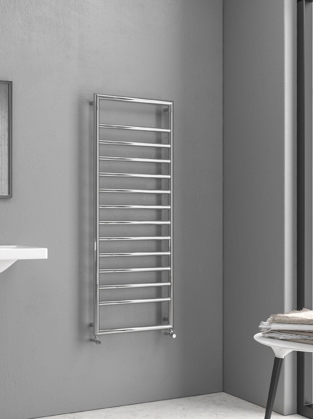 Хромирана лира Design 7 50х90 и 50х130 см. – хромирана стоманена баня лира, модел Design 7, онлайн магазин за обзавеждане за бани KERANOVA