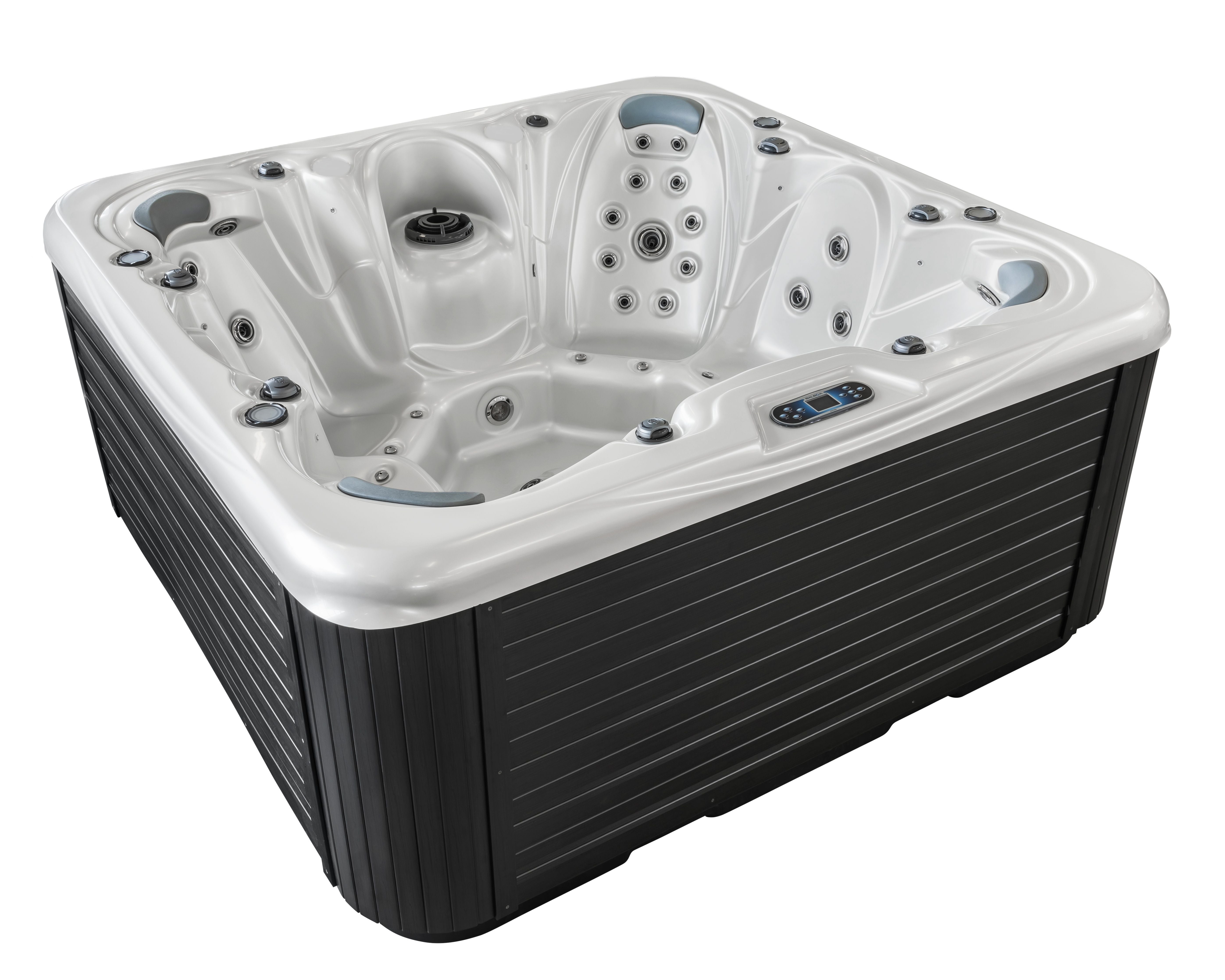 Design HC 6 220x220 см. джакузи с луксозен бял интериор и черен корпус – онлайн магазин за обзавеждане за бани KERANOVA