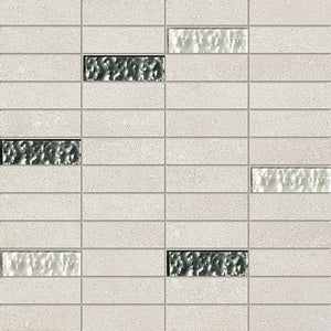 Duo glass mozaika 29.8x29.8 - онлайн магазин за обзавеждане за бани KERANOVA, бяла мозайка с текстурирани стъклени акценти