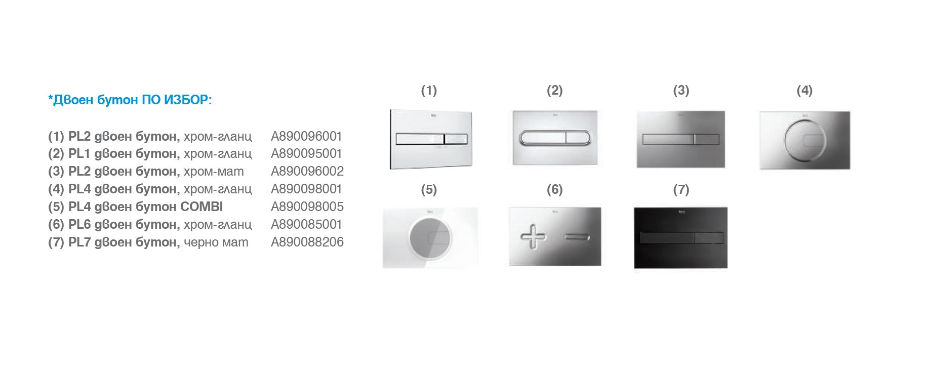 Комплект Duplo + Meridian Rimless 48 см. - Roca избор двойни бутони и аксесоари за вграждане, онлайн магазин KERANOVA