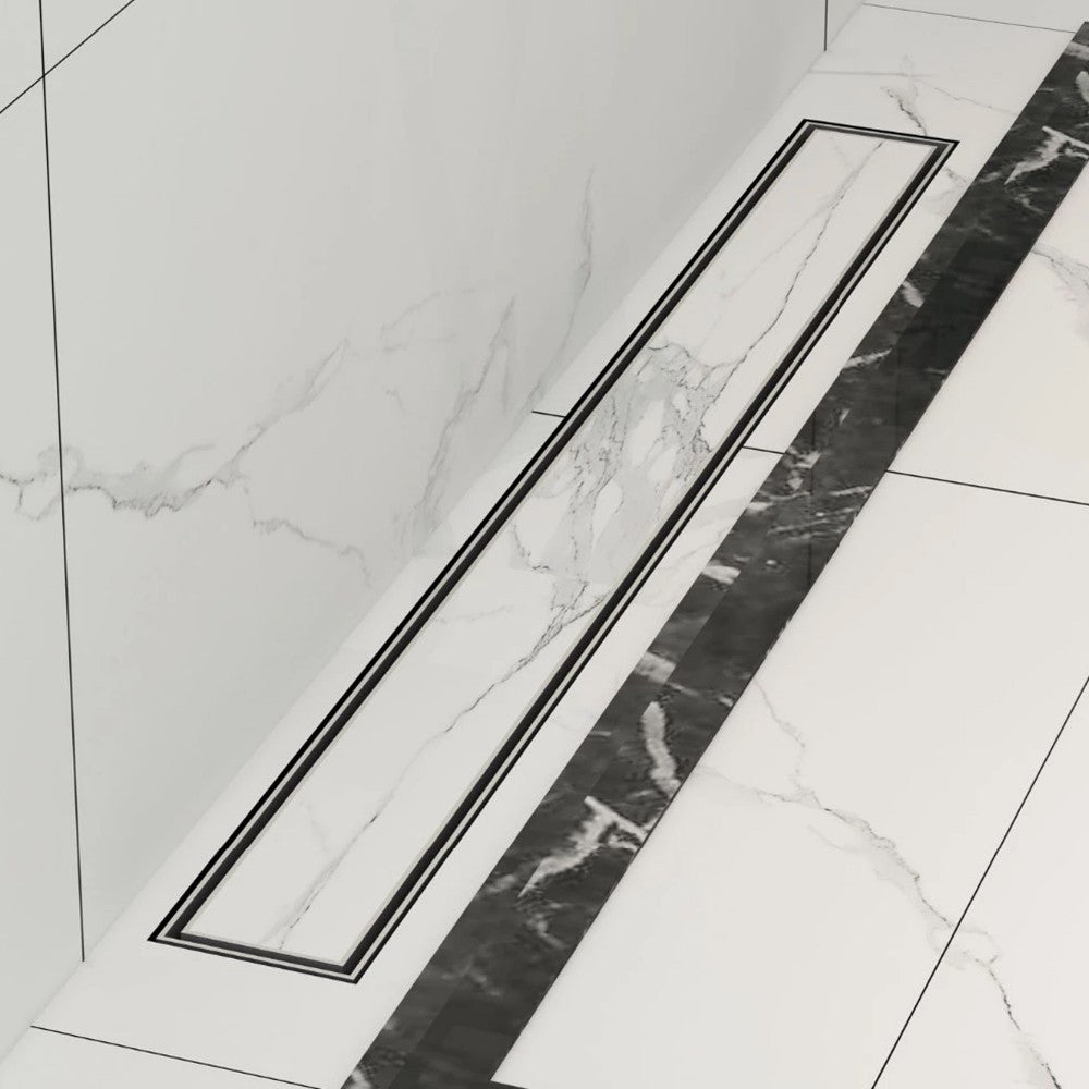 Duplex Next Chrome за плочка или плътна решетка 50,60,70,80,90 и 100 см. линeен сифон за баня с вложена плочка, KERANOVA онлайн магазин