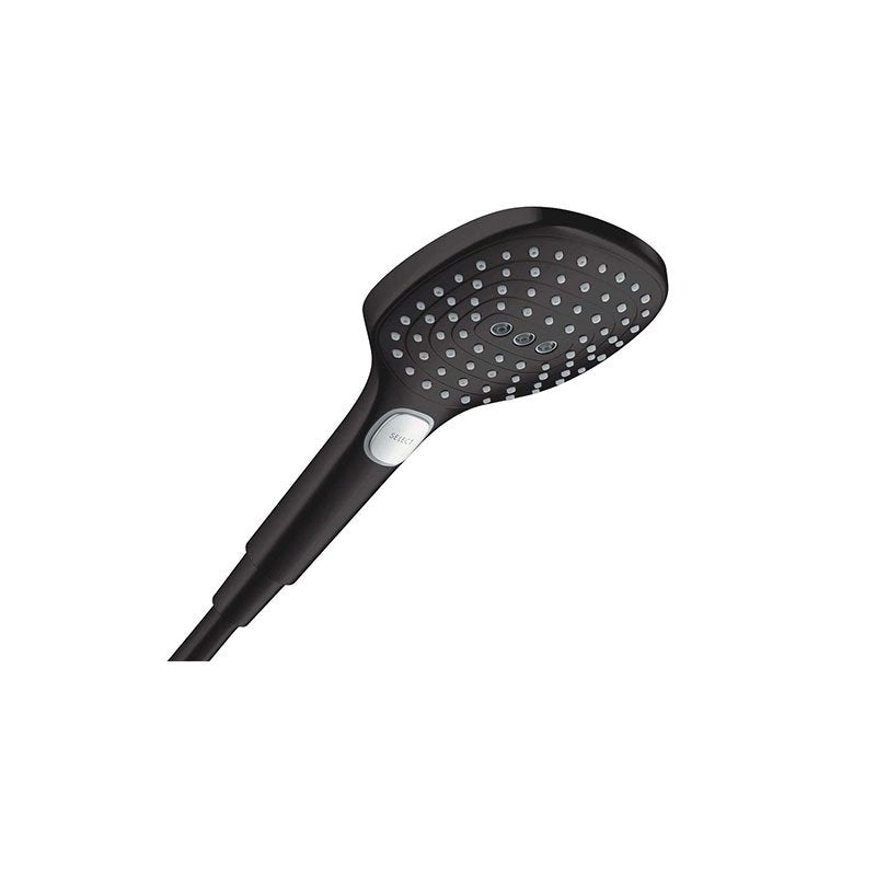 Hansgrohe Ecostat matt black ръчен душ Raindance E 300 черен мат за онлайн магазин KERANOVA, душова система с RainAir и термостат