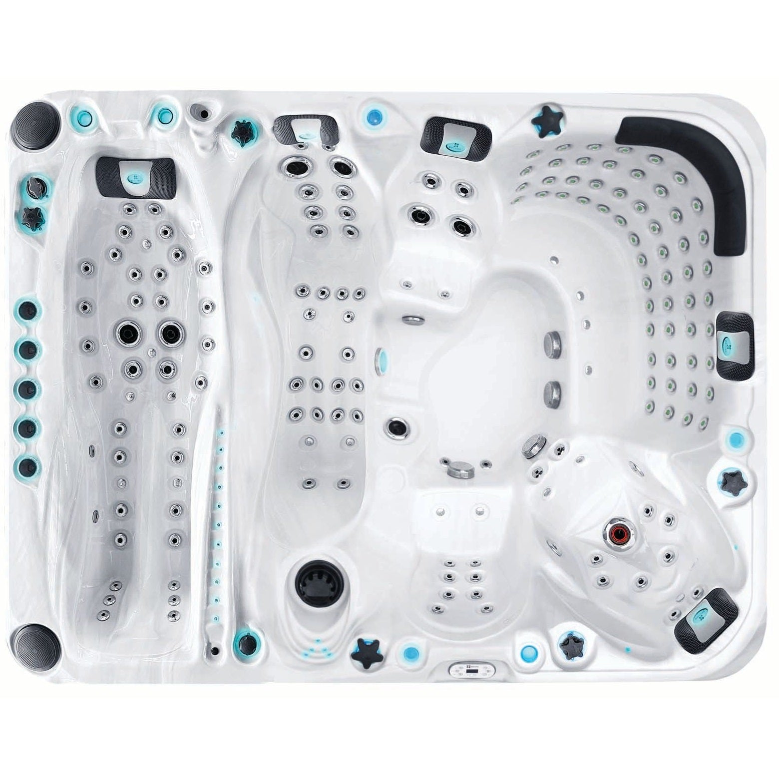 Ecstatic wave 305x228 см. седемместно луксозно СПА Jacuzzi с левитиращо легло за онлайн магазин KERANOVA