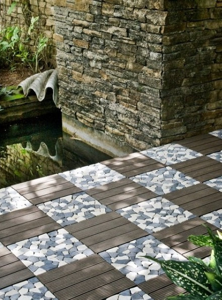 Декинг плочи от WPC и естествен камък Effector на плочки 30x30 см, външен монтаж, устойчиви на атмосферни условия - KERANOVA онлайн магазин