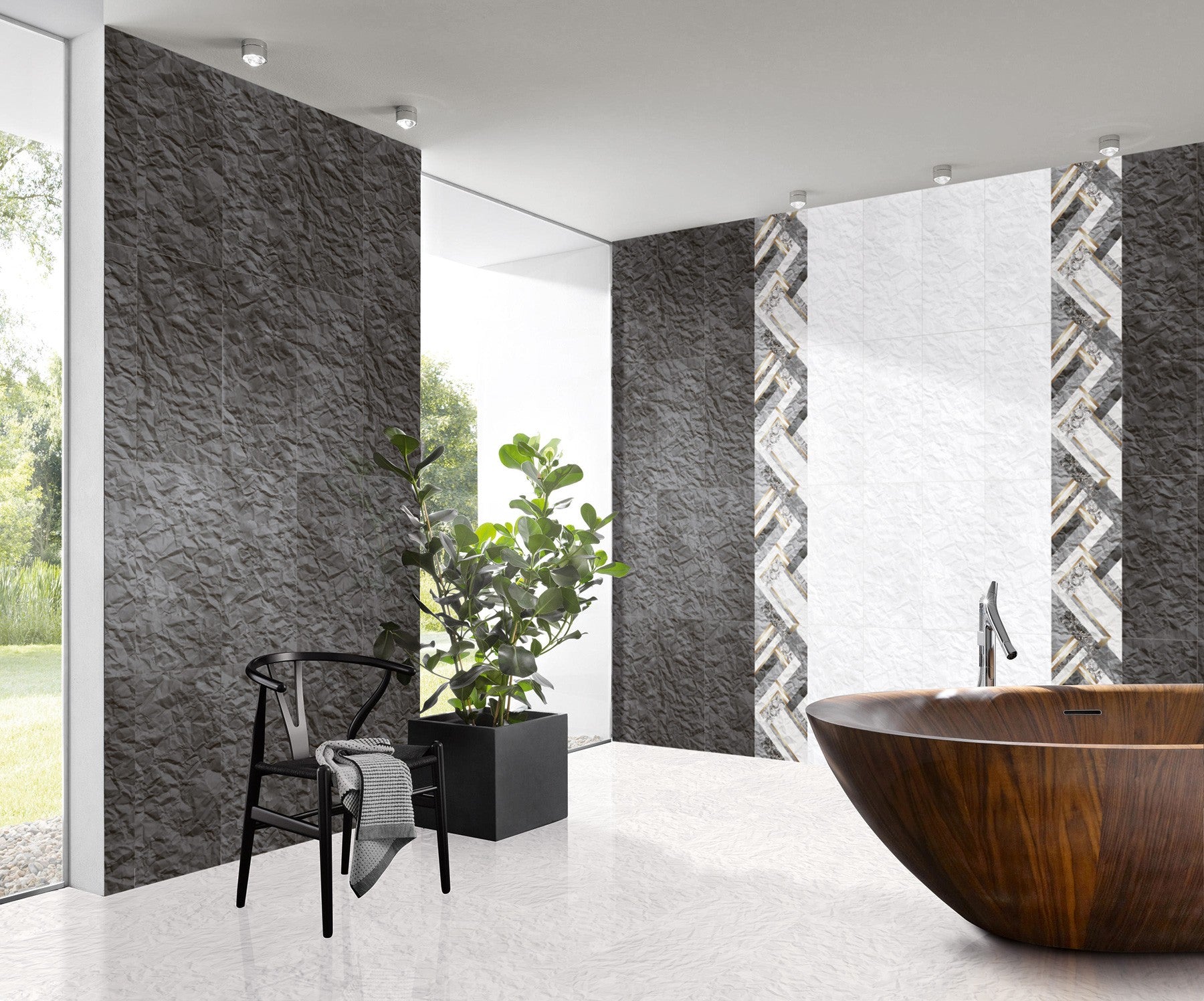 Elit 30x60 - Anka гланцирани плочки баня в черно и бяло, декор и панел, онлайн магазин KERANOVA