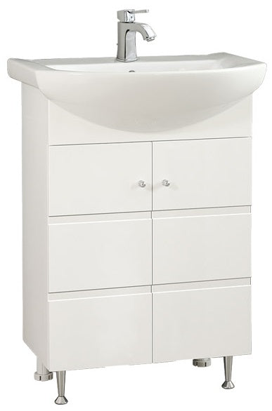 Шкаф с мивка Емона 60 см. бял PVC шкаф за баня, подходящ за влажни помещения – онлайн магазин за обзавеждане KERANOVA