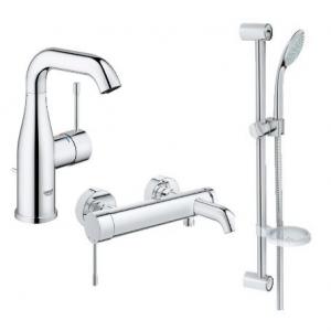 Grohe Essence промо пакет 3 в 1 – комплект смесители и душ система хром, GROHE SilkMove, EcoJoy, за онлайн магазин KERANOVA