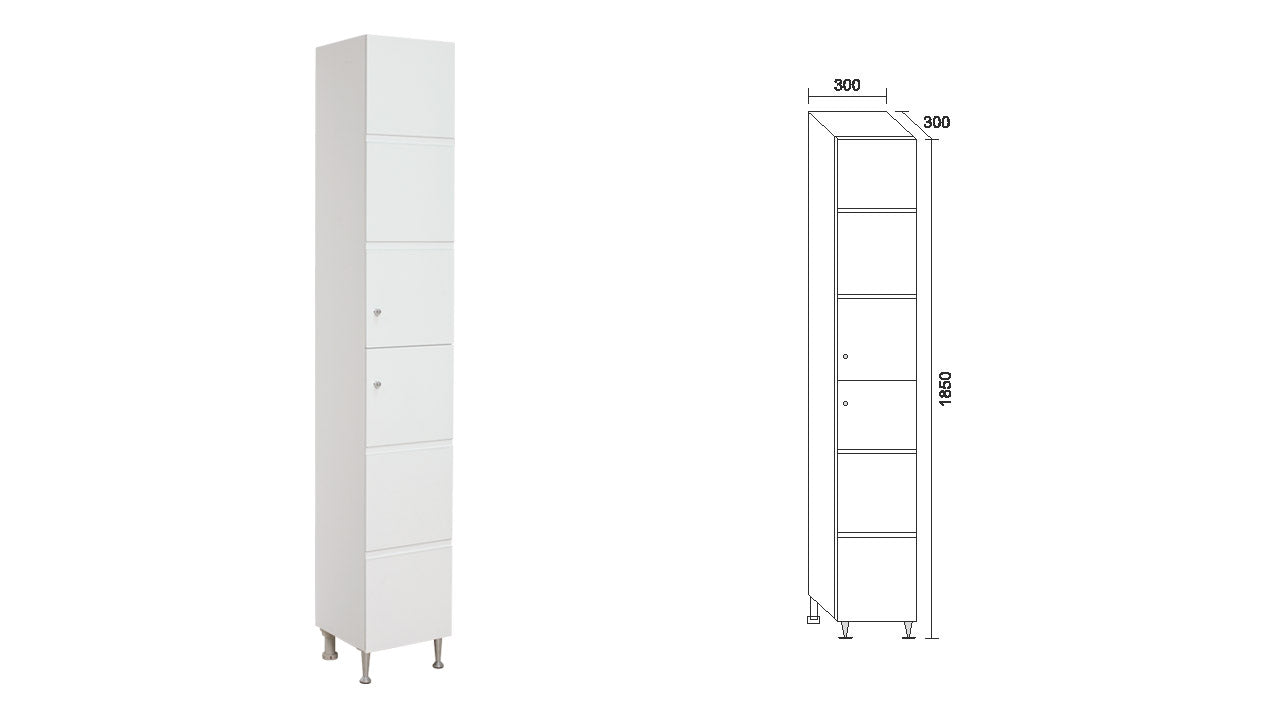 Колона Етна 30х30х185 см. бяла ПВЦ колона за баня с две врати, онлайн магазин за обзавеждане за бани KERANOVA