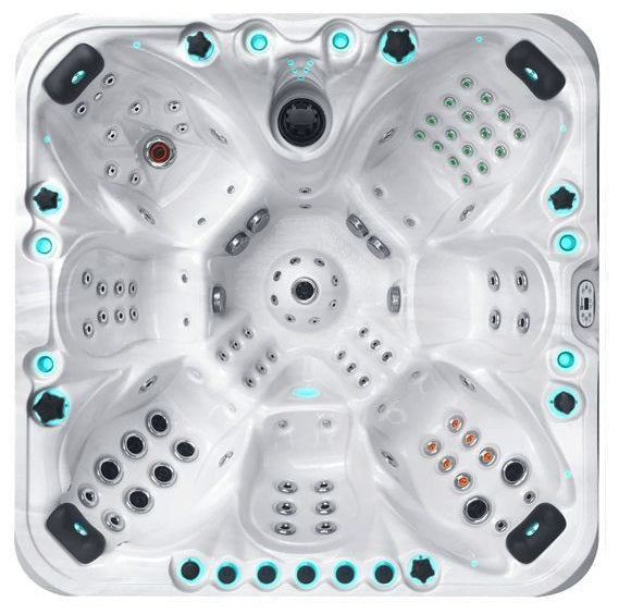 Excite 224x224 см. просторна SPA джакузи за до 7 човека, седящи пейки и патентовани масажи - онлайн магазин за обзавеждане KERANOVA
