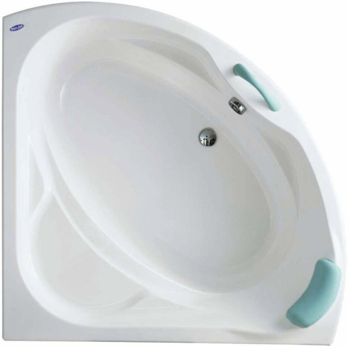 Favorita 130х130 см. снежнобяла ъглова хидромасажна вана Bio-Jet с ергономични подложки и австрийска хидросистема - KERANOVA