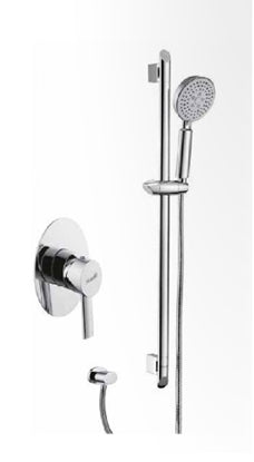 Вграден сет Sinar 3 хромен вграден смесител с душ глава, ръчен душ и статив – онлайн магазин KERANOVA