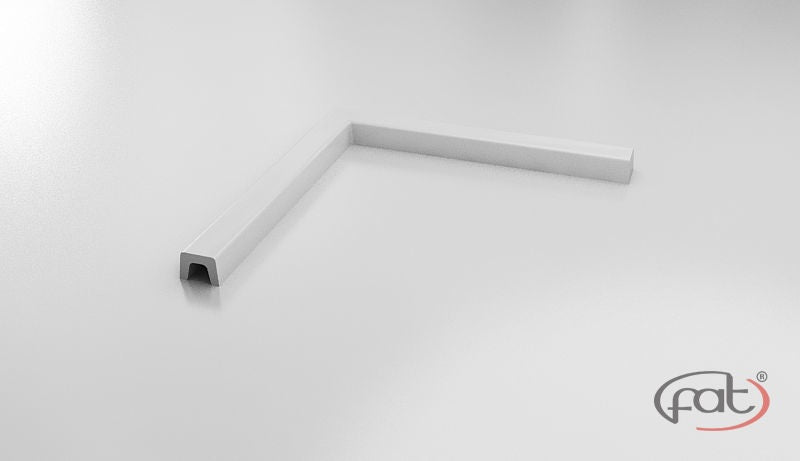 Праг за душ кабина - прав ъгъл от полимермрамор бял, размери до 125х125 см, ширина 7.8 см, височина 5.5 см — KERANOVA онлайн магазин