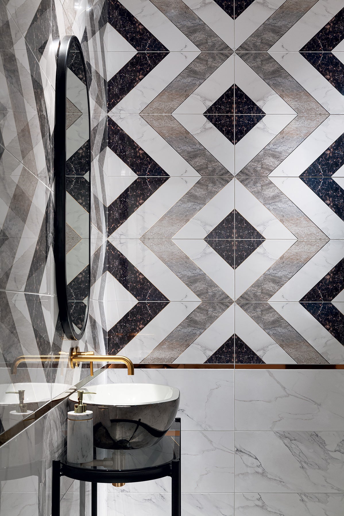 Ferro 29.8x59.8 Ceramika Domino плочки за баня с геометричен дизайн в онлайн магазин за обзавеждане за бани KERANOVA