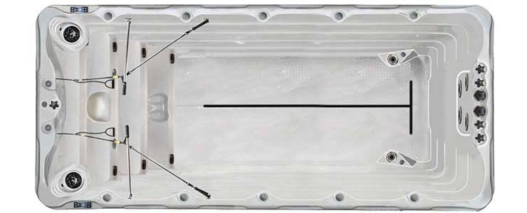 Фитнес СПА Fitness 2 500x228 см. бяла джакузи за плуване с Current-Lift система и Swim-Assist, онлайн магазин за обзавеждане за бани KERANOVA