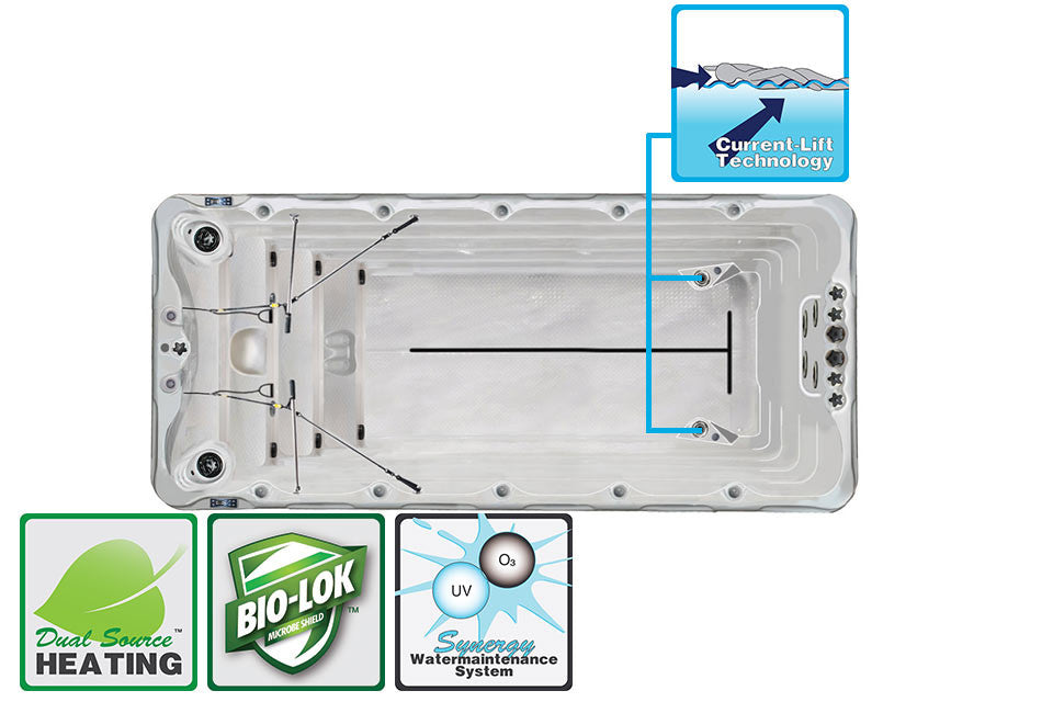 Фитнес СПА Fitness 2 500x228 см. плувна джакузи с Current-Lift Technology и Swim-Assist система за тренировки – онлайн магазин KERANOVA