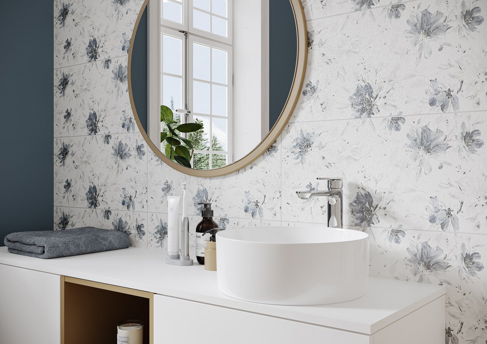 Floral Landscape 29.7x60 Cersanit матирани плочки за баня с цветен десен, онлайн магазин KERANOVA