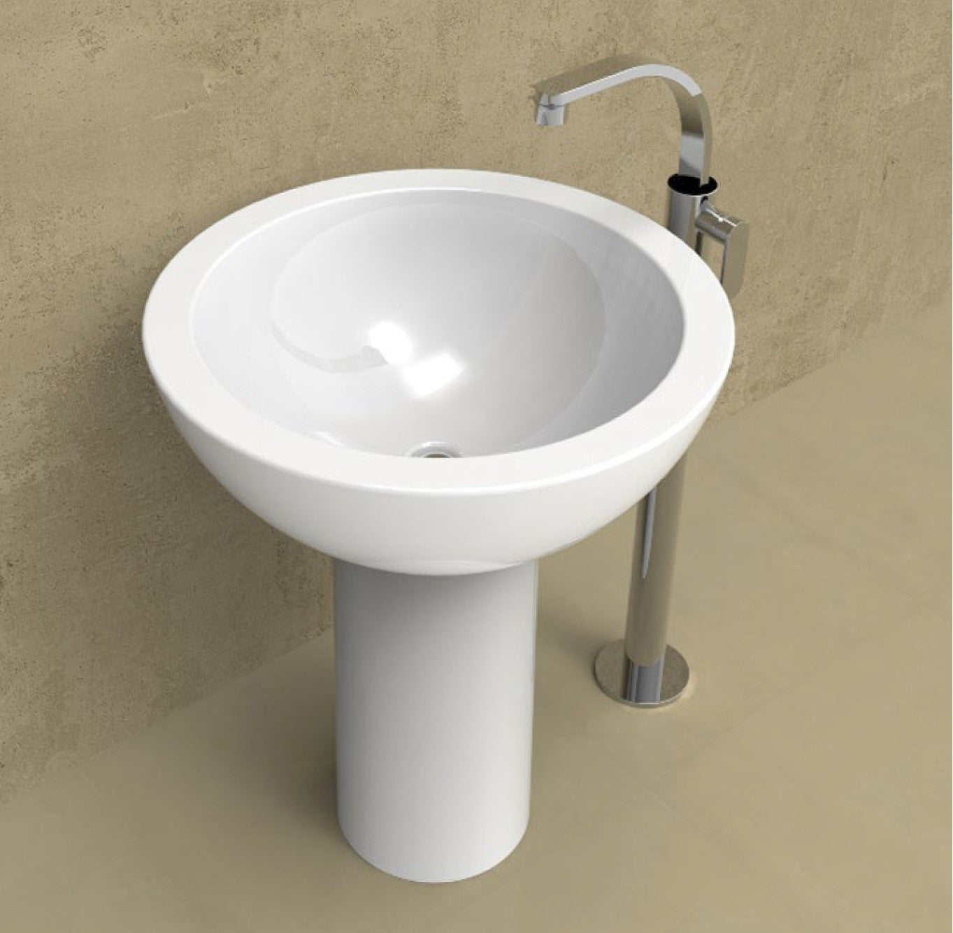 Мивка Fonte Ф70 см. - Ceramica Flaminia порцеланова мивка за монтаж на под в бял цвят, онлайн магазин KERANOVA