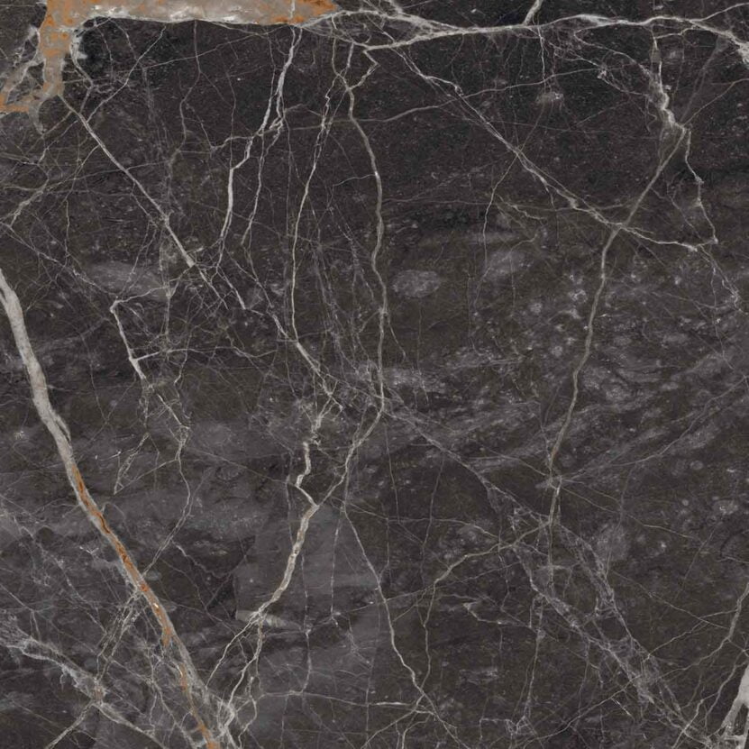 Fossil Black Polished 60x120 - Lavarock лъскав черен гранитогрес с мраморни жилки за бани от KERANOVA