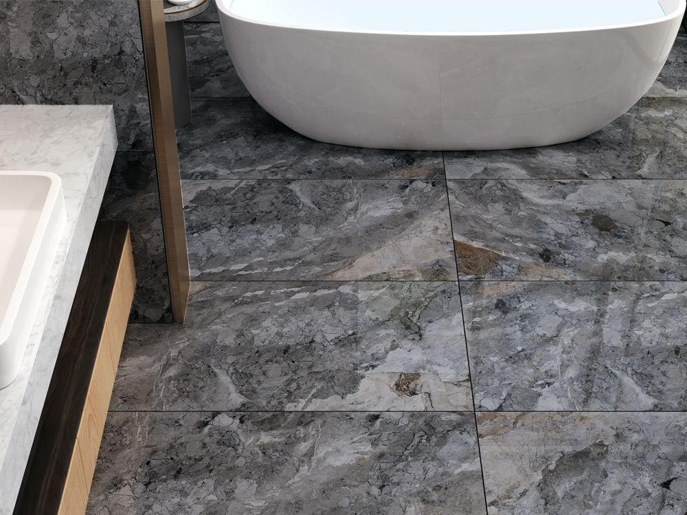 Freya 60x120 - Qua полиран гранитогрес с мраморен декор в баня, онлайн магазин за обзавеждане KERANOVA