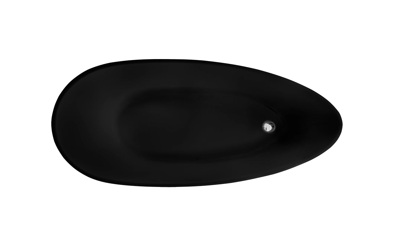 Свободно стояща вана Goya Black 142x62 и 160x70 см. черна полимерна вана DuraBe, изчистен дизайн, опция боядисване в RAL - KERANOVA онлайн магазин