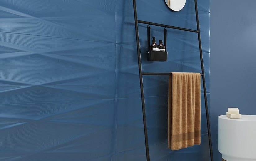 Баня Gravity 24x74 Cersanit - модерна синя 3D плочка в баня, онлайн магазин KERANOVA