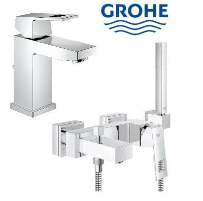 Grohe Eurocube промо пакет 2 в 1 – хромирани смесители за мивка и вана с GROHE SilkMove, EcoJoy и QuickFix за KERANOVA онлайн магазин