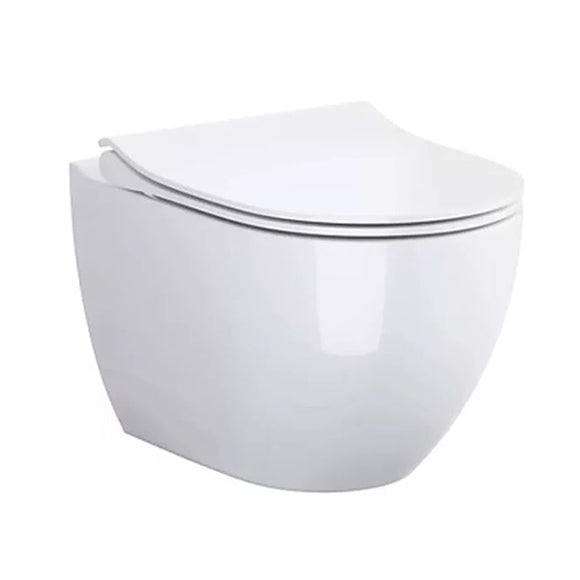 Kомплект Cersanit Eco Oval Rimless и Grohe Skate Cosmopolitan - бяла окачена тоалетна Rimless, Duroplast SLIM седалка, онлайн магазин KERANOVA