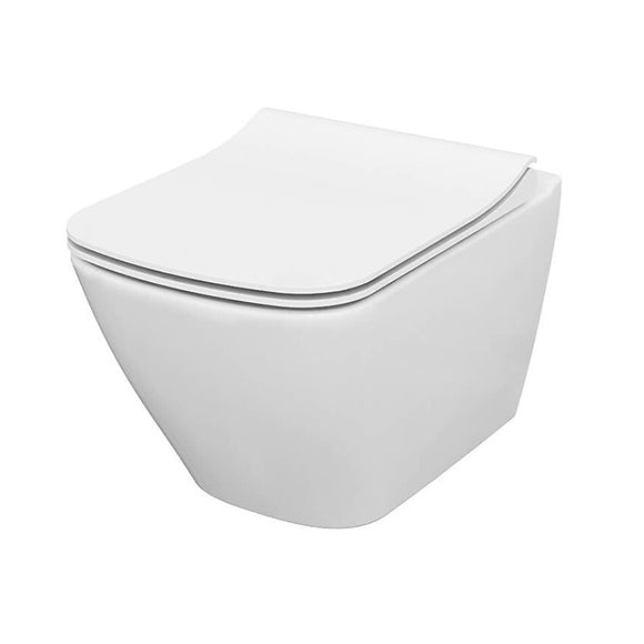 Alt Tag: Kомплект Cersanit Eco Square Rimless и Grohe Skate Cosmopolitan - висяща тоалетна Cersanit Eco Square бял Duroplast SLIM, Rimless, скрит монтаж за KERANOVA