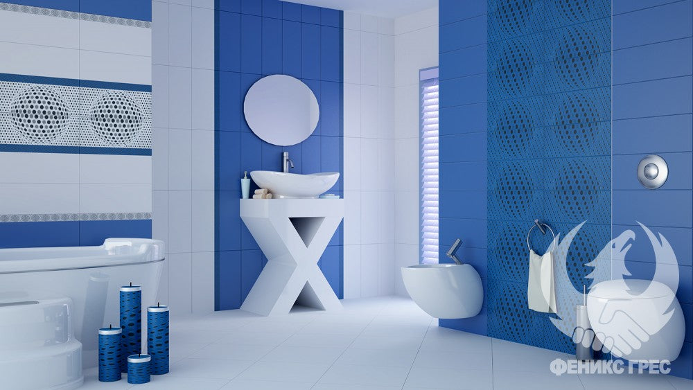 Плочки за баня Happy 20x50 - Super Ceramica в синя гланцирана испанска серия за баня, онлайн магазин KERANOVA