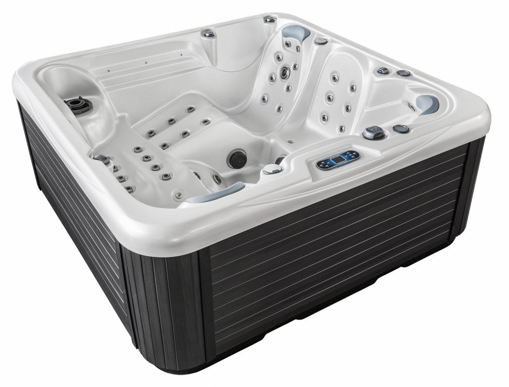 Design HC 7 220x220 см. джакузи бяло с тъмен облицовка, луксозно градинско джакузи от KERANOVA