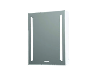 огледален шкаф Хелиос 50 - бял шкаф с огледало и LED ленти за баня от онлайн магазин KERANOVA