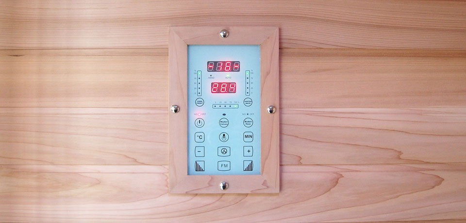 Сауна Eclipse 204,3х200,8х205,5 см. - електронно управление в инфрачервена и финландска сауна HEMLOCK за 6 души, KERANOVA онлайн магазин