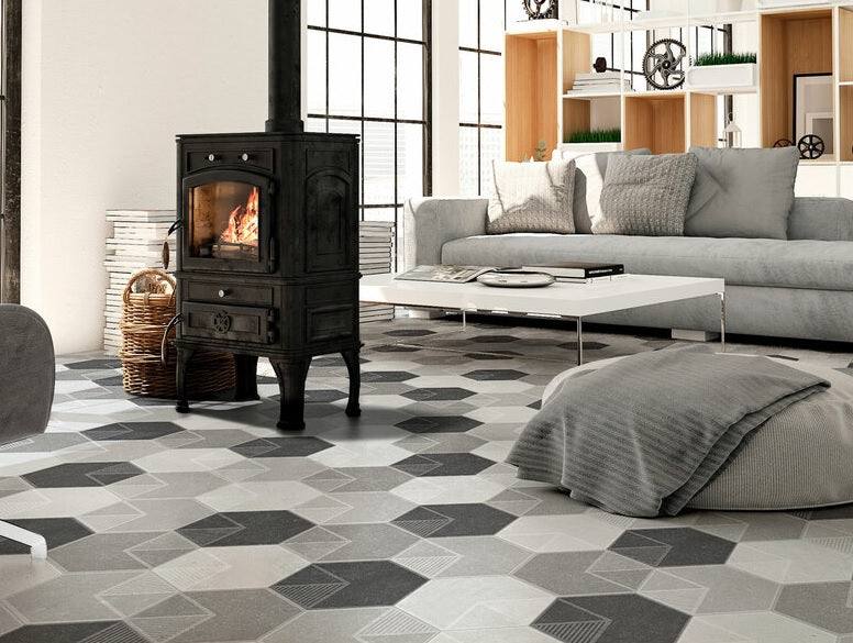 Колекция Hexa Atila - ITT CERAMIC шестостенни гранитогрес плочки 23x27 см за под и стена, онлайн магазин за обзавеждане за бани KERANOVA