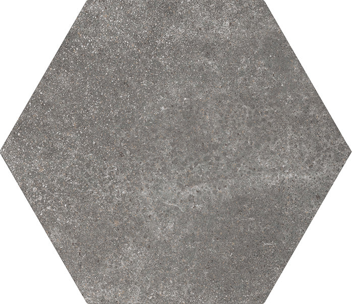 Hexatile Cement Black 17.5x20 - шестостенен черен циментообразен гранитогрес за баня от онлайн магазин KERANOVA