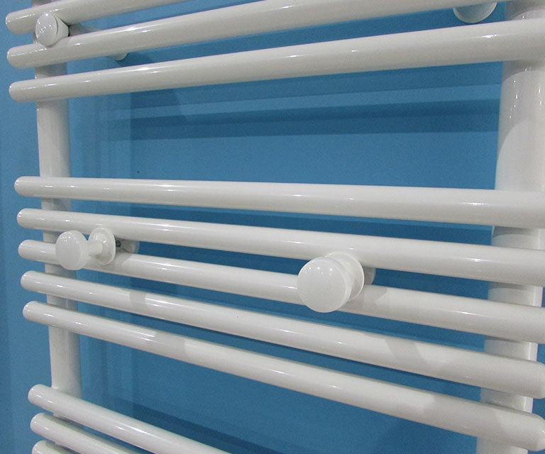 Cascada Oval 40х80, 40х120, 50х80 и 50х120 см. бял стоманен радиатор за баня, вертикален профил 30/40 мм, тръби Ø22 мм - KERANOVA онлайн магазин