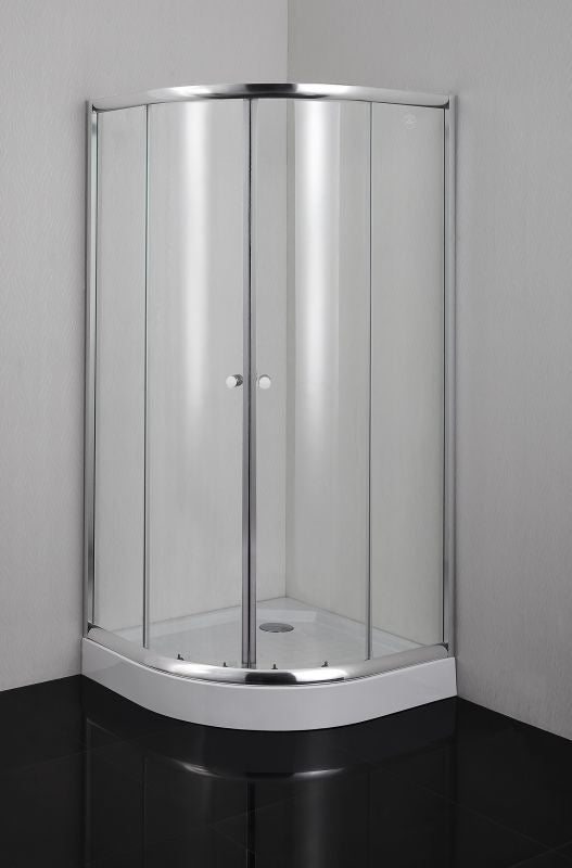 Бюджетна душ кабина HS080 - 90х90 с 4мм закалено прозрачно стъкло, хромиран профил, 2 плъзгащи се врати, височина 185 см | KERANOVA