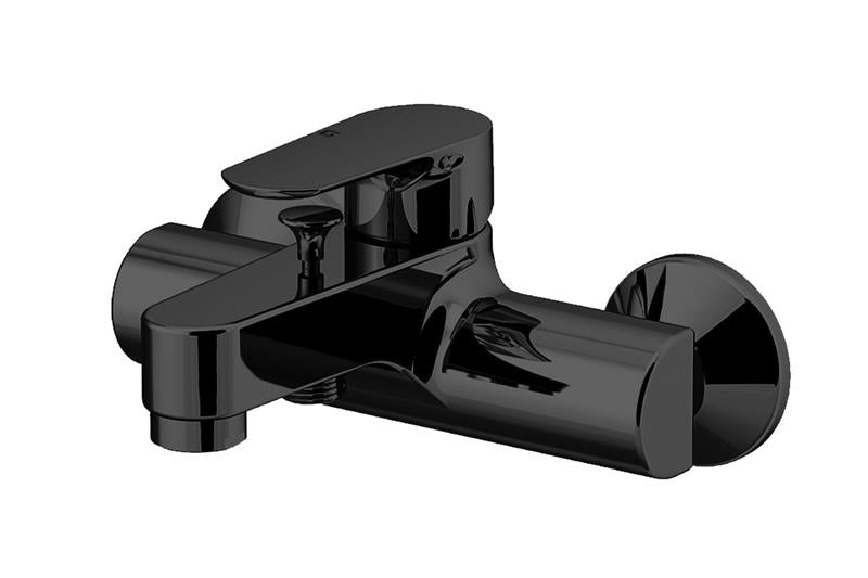 Смесител за вана/душ H2Omix 3000 Black - стенен черен смесител с чучур, слушалка и шлаух | KERANOVA онлайн магазин