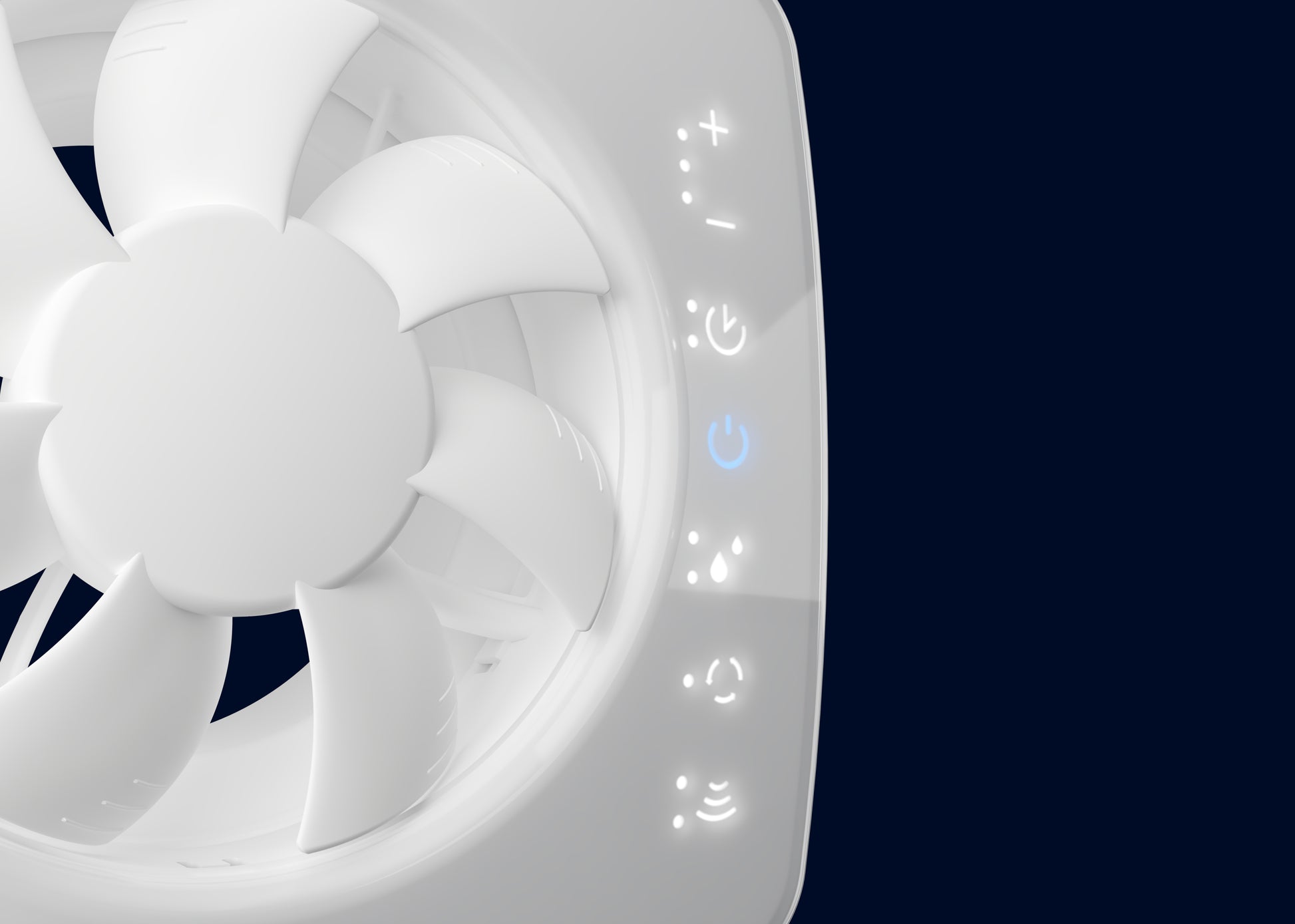 Вентилатор за баня Fresh ICE с махаща се перка и тъч панел, тих 19 dB, сензори за миризми и влага - онлайн магазин KERANOVA