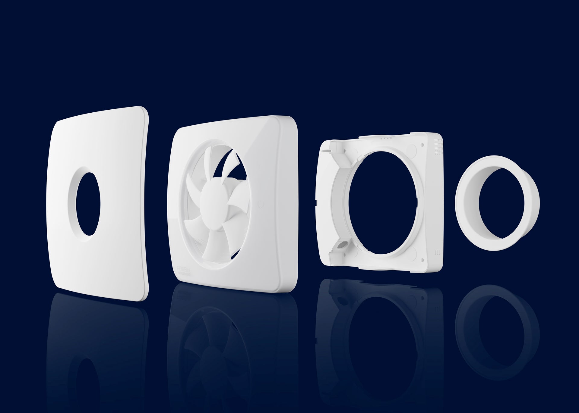 Вентилатор за баня Fresh ICE - бял тих вентилатор с демонтируема перка и панели, онлайн магазин за обзавеждане за бани KERANOVA