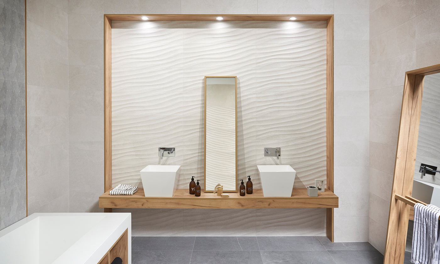 Баня Mixit 30x90 - Keraben матирани плочки имитация камък за баня, онлайн магазин KERANOVA, декоративни елементи от Испания