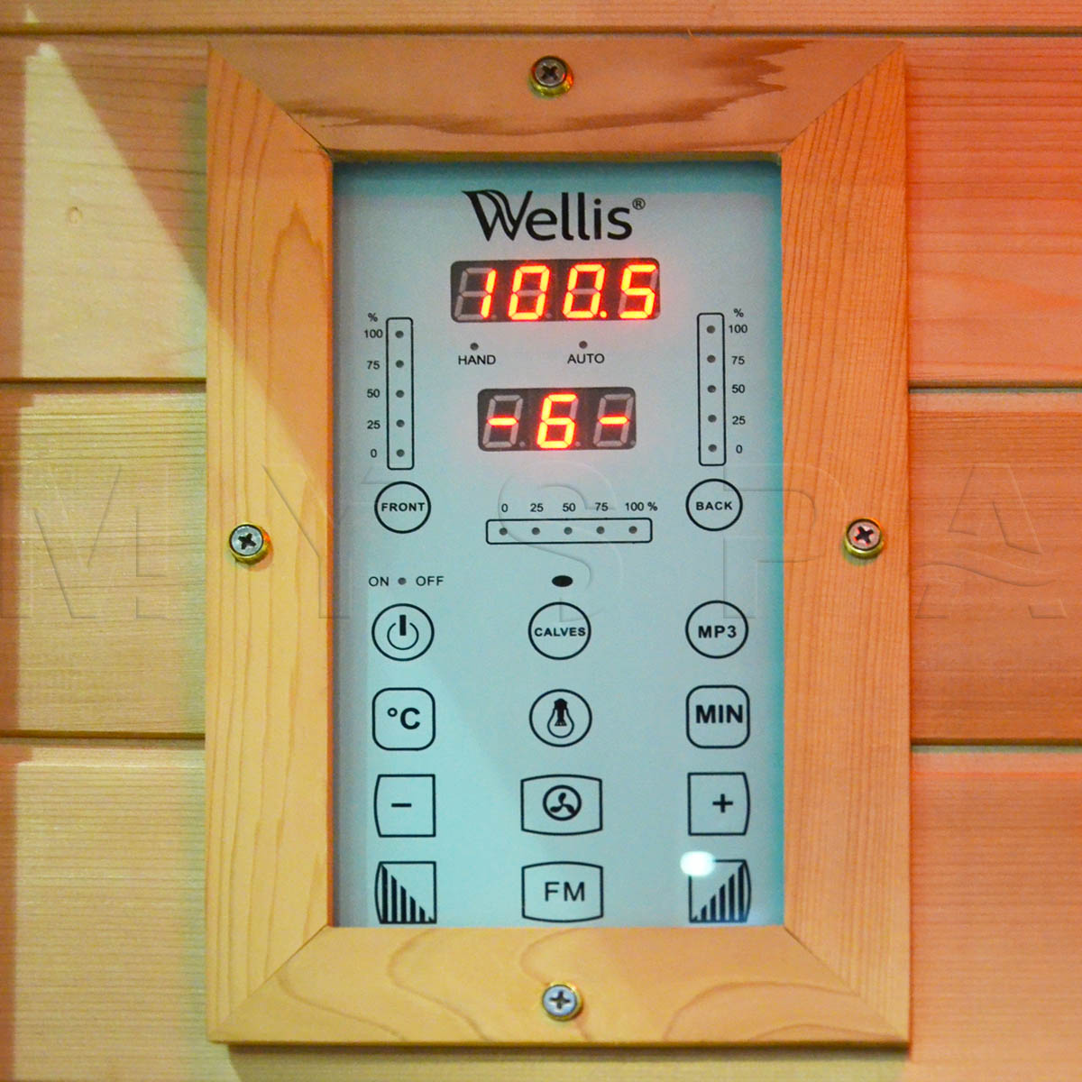 Сауна Helios 82,8х100,7х194 см. контролен панел от канадски хемлок с LED дисплей, Bluetooth, FM и RGB хромотерапия - KERANOVA онлайн магазин