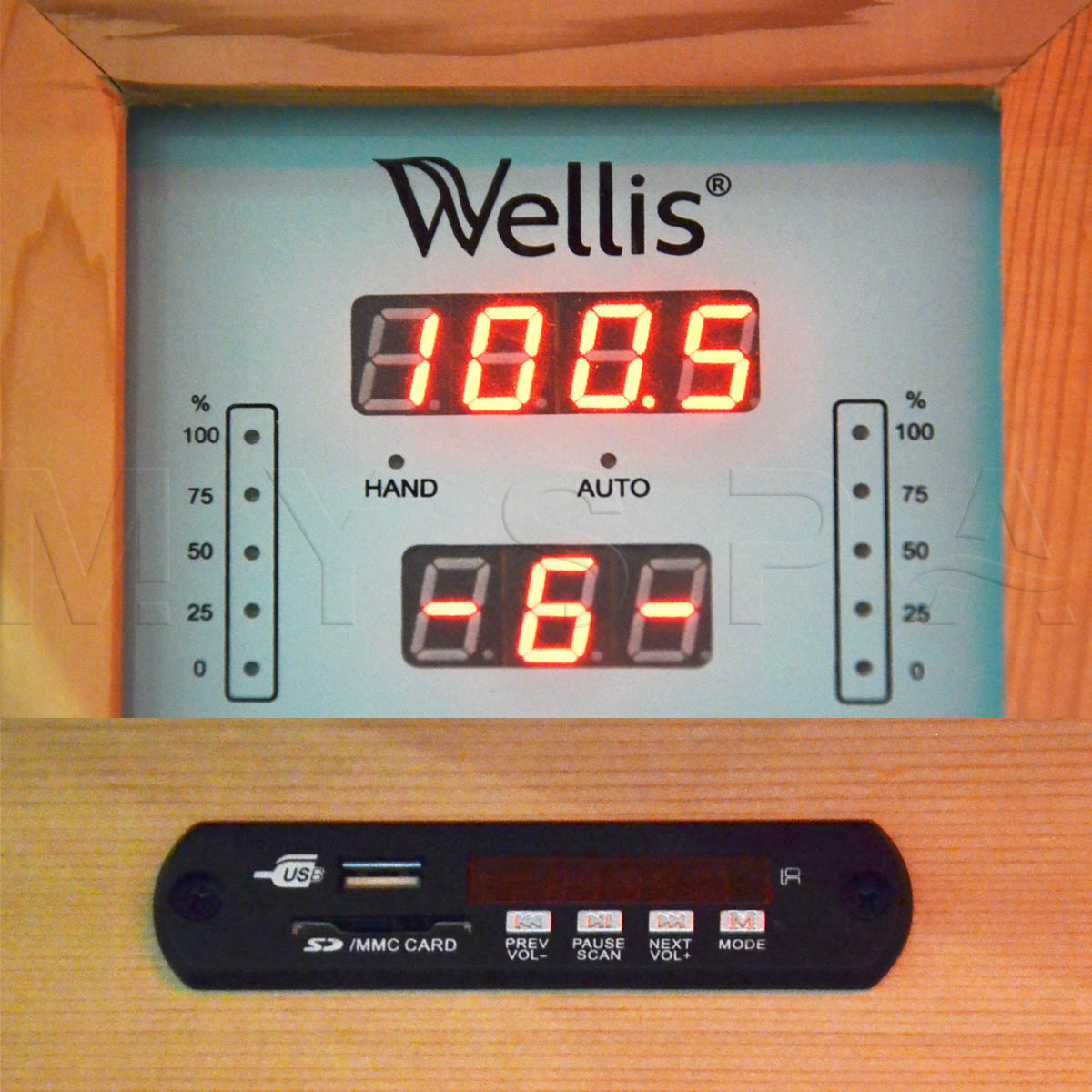 Сауна Helios 82,8х100,7х194 см. контролен панел Wellis с дисплей, Bluetooth, USB и слот за SD карта - онлайн магазин KERANOVA