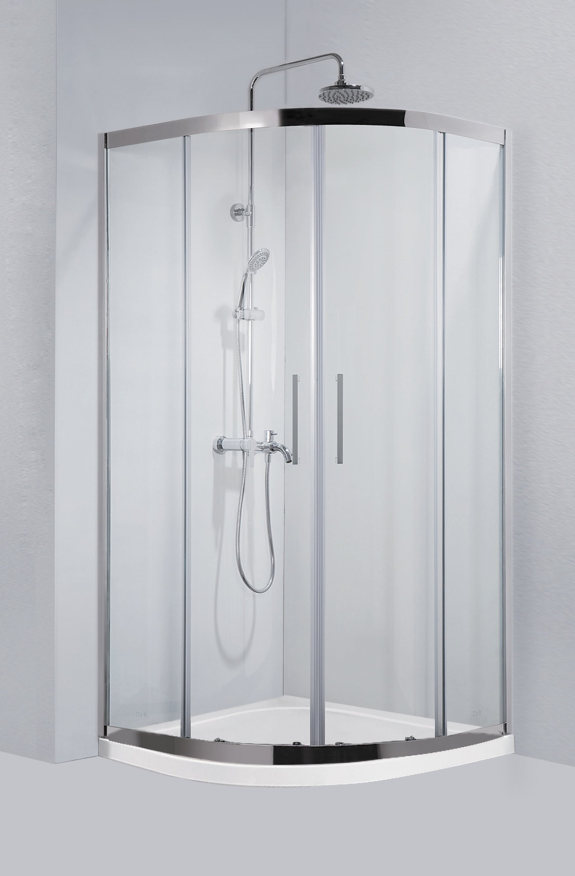 Inox 200 - 80x80 см. - профил от неръждаема стомана душ кабина с 8 мм прозрачно закалено стъкло, магнитни уплътнения, височина 190 см, KERANOVA