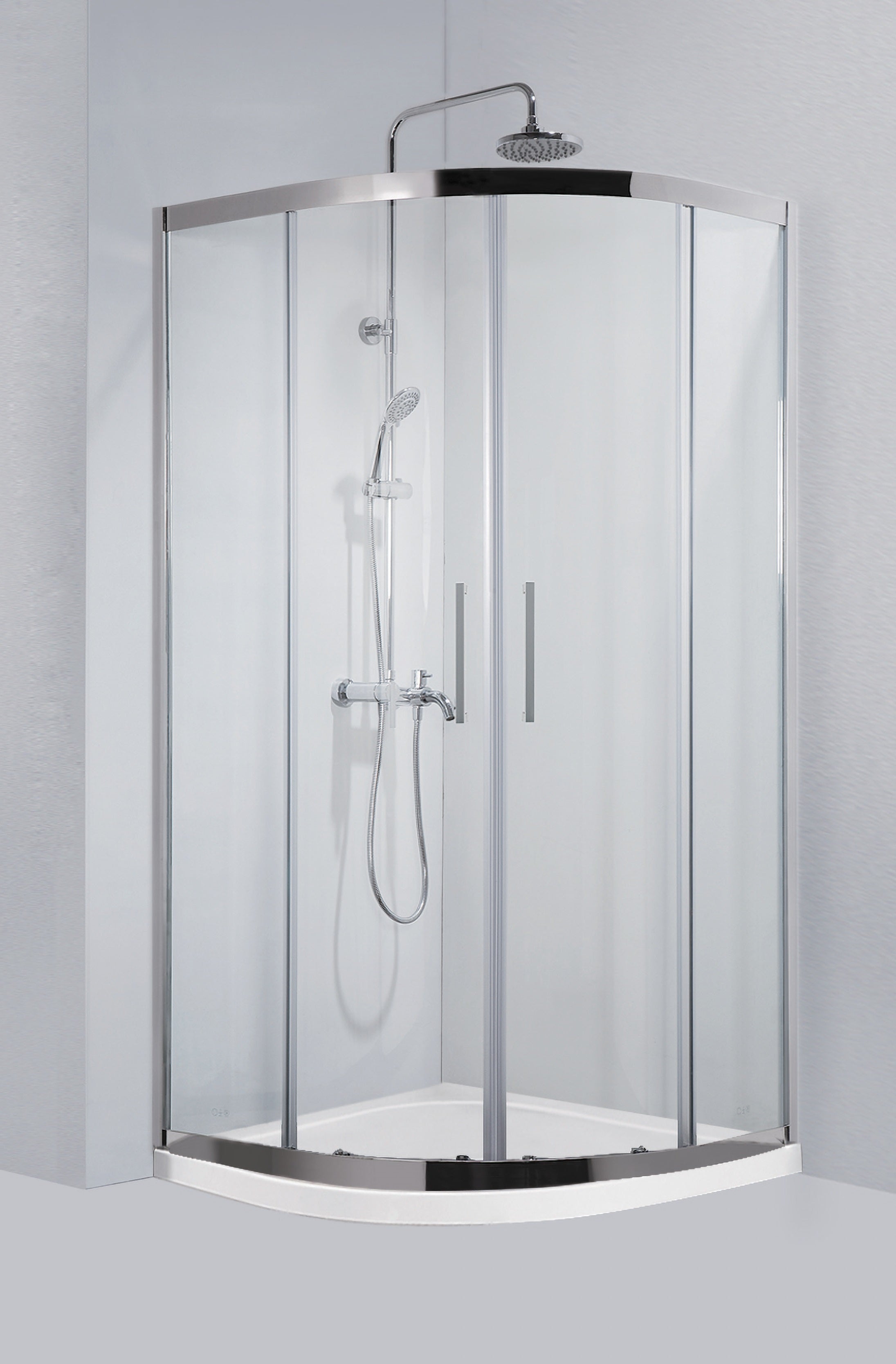 Inox 200 - 90x90 см. - профил от неръждаема стомана, масивна душ кабина 8 мм прозрачно закалено стъкло, магнитни уплътнения, височина 190 см - KERANOVA