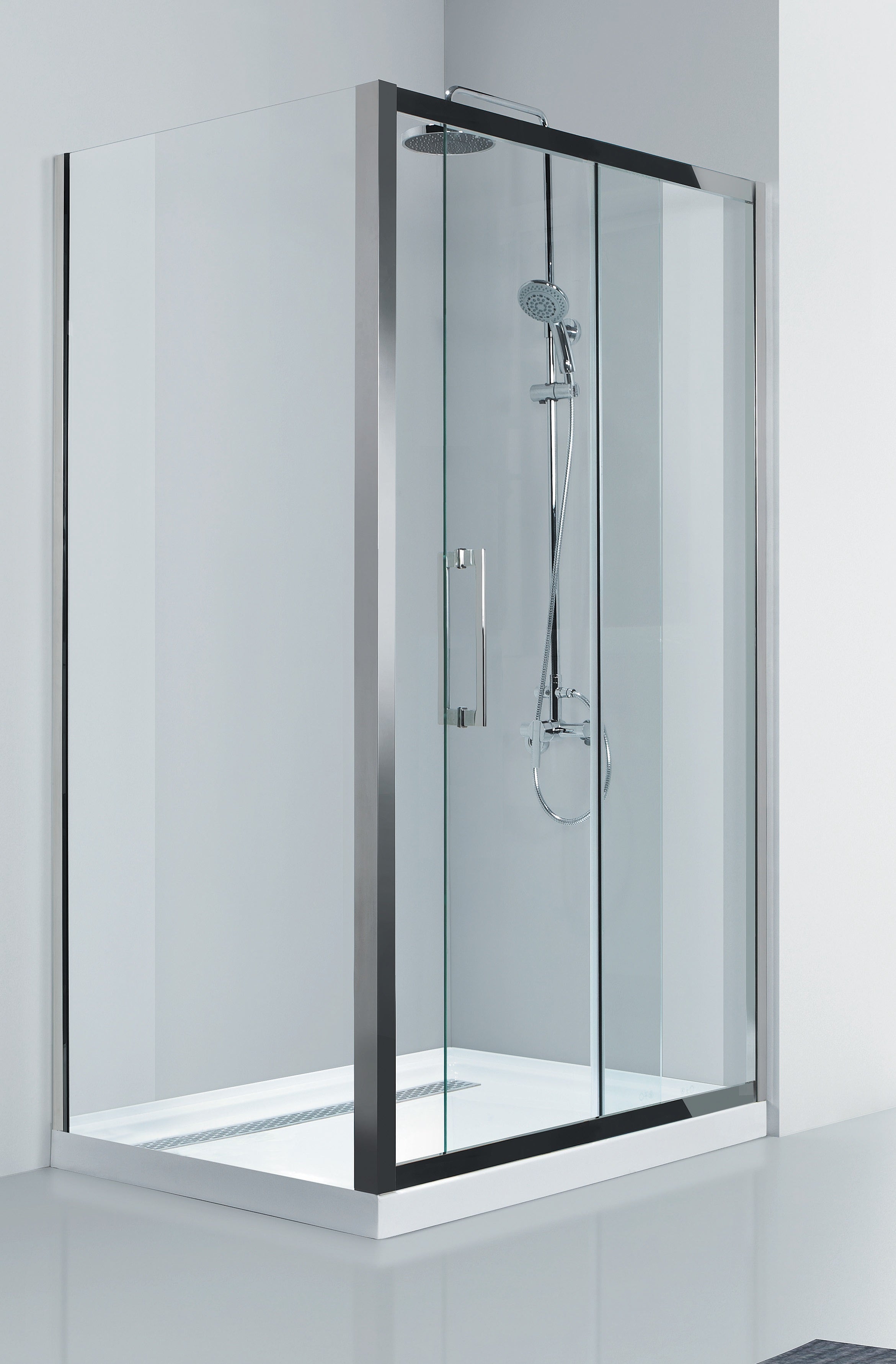 Inox 400 NX10 - 90x140 см. - профил от неръждаема стомана душ кабина 8мм закалено стъкло, магнитни уплътнения, INOX профил, онлайн магазин KERANOVA